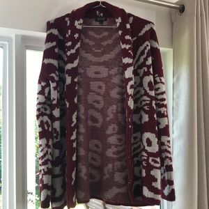 Burgundy Topshop Cardigan